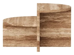 Mesa auxiliar de travertino – nogal – Swan Low