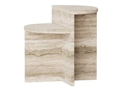 Mesa auxiliar de travertino – beige – Swan