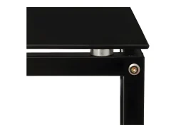 Mesa auxiliar de vidrio templado negro 40x40x60 cm