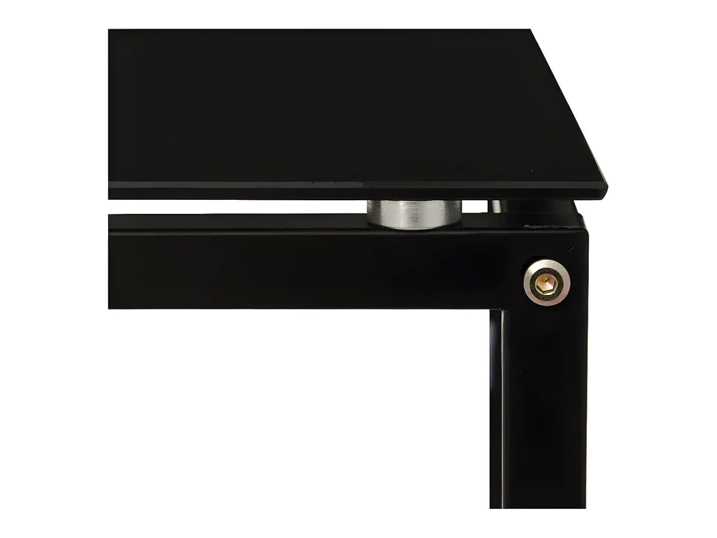 Mesa auxiliar de vidrio templado negro 40x40x60 cm