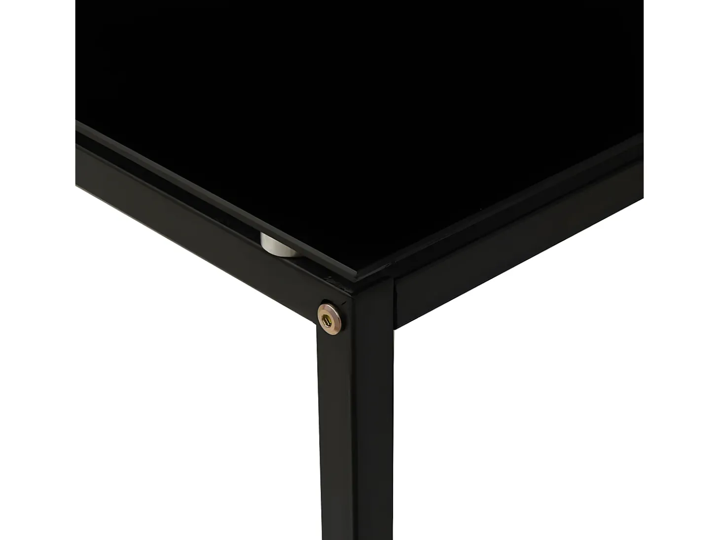 Mesa auxiliar de vidrio templado negro 40x40x60 cm