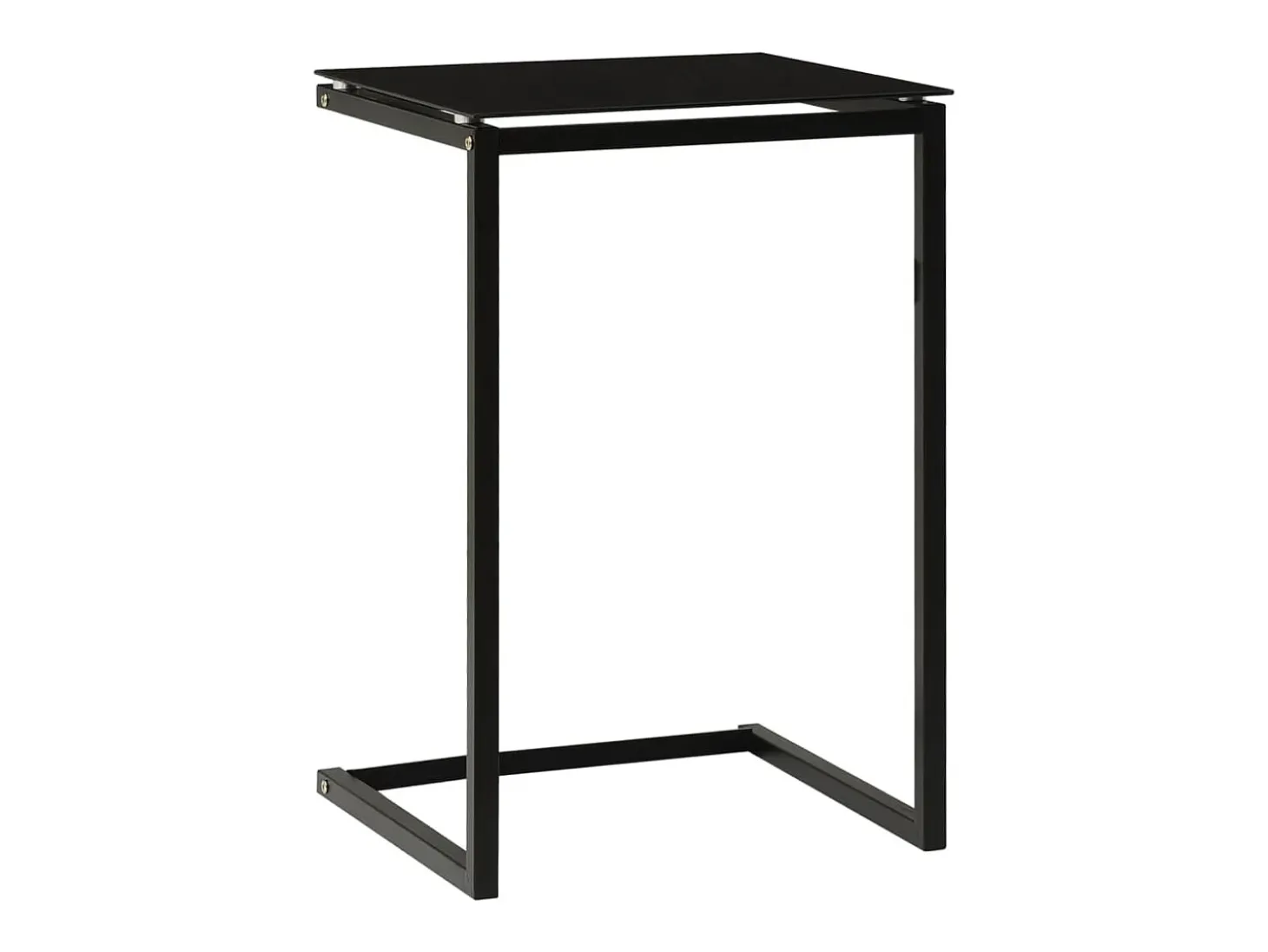 Mesa auxiliar de vidrio templado negro 40x40x60 cm