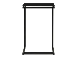 Mesa auxiliar de vidrio templado negro 40x40x60 cm