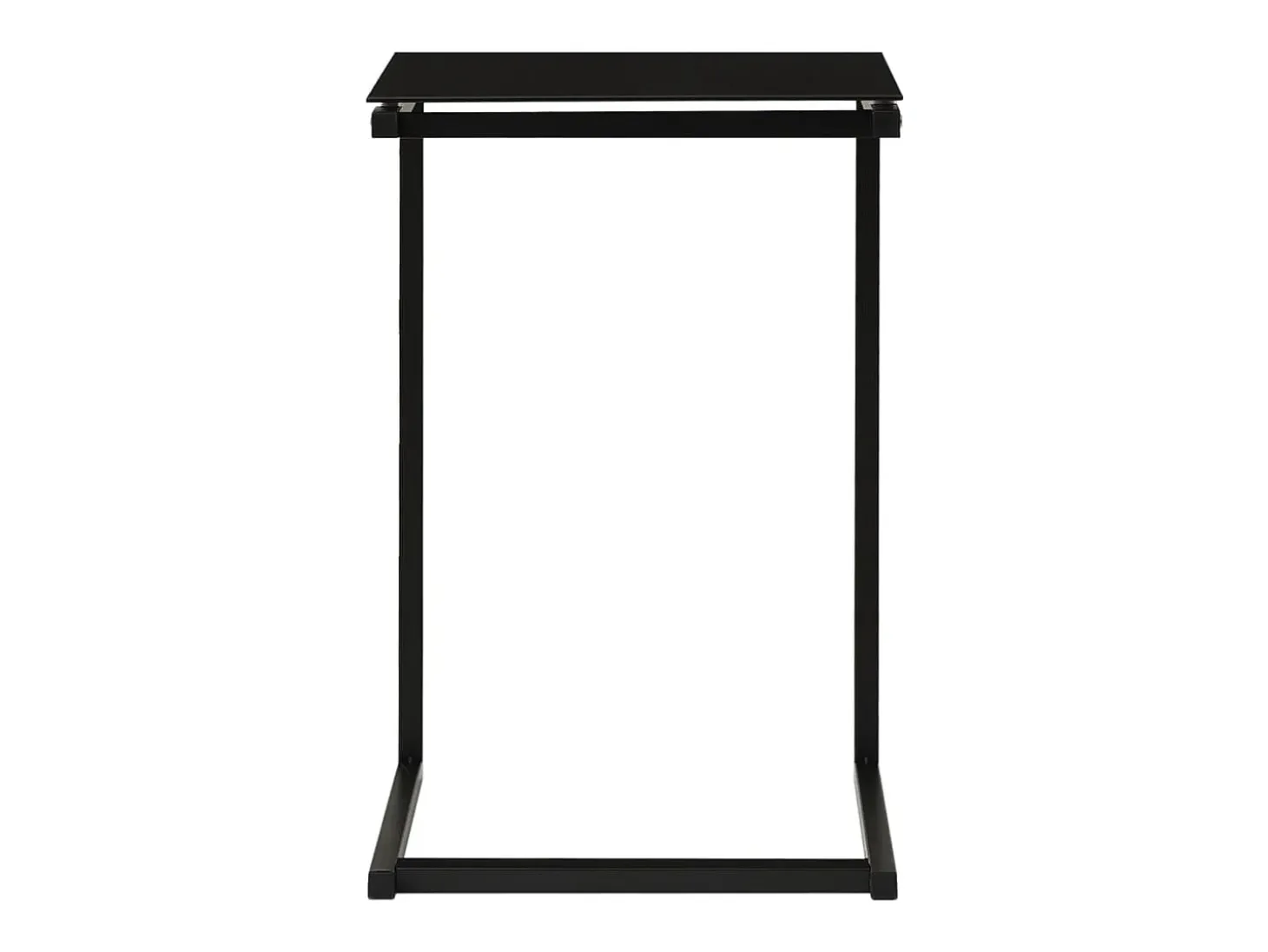 Mesa auxiliar de vidrio templado negro 40x40x60 cm