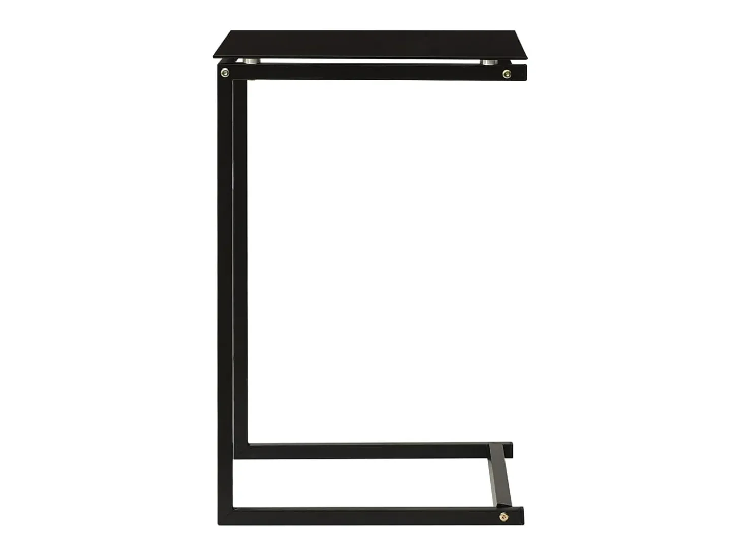 Mesa auxiliar de vidrio templado negro 40x40x60 cm