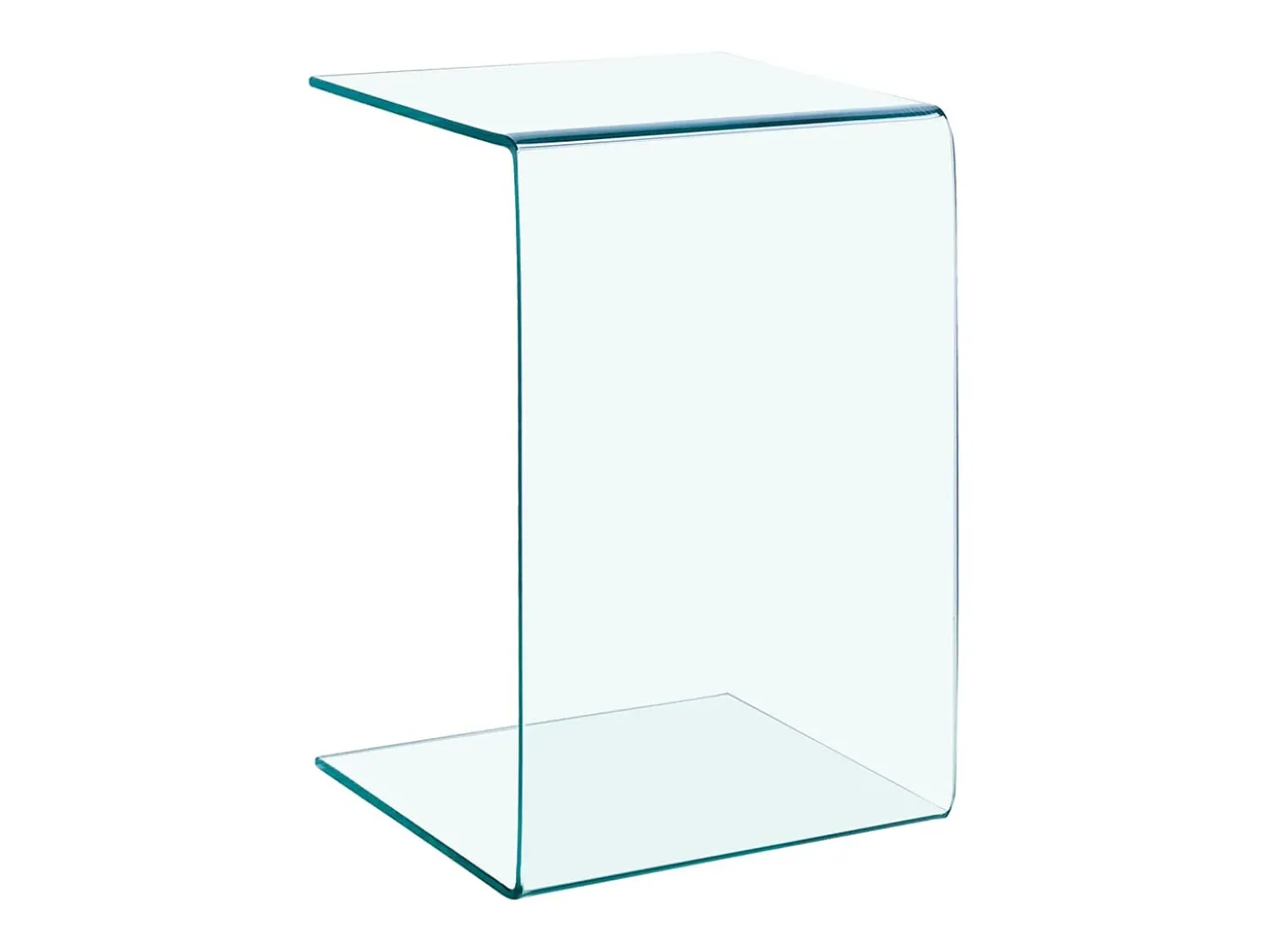 Mesa auxiliar de vidrio templado 40x40x60 cm