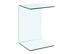Mesa auxiliar de vidrio templado 40x40x60 cm