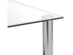 Mesa auxiliar de vidrio templado transparente 45x50x45 cm