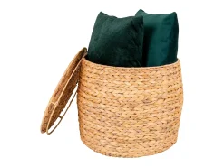 Mesa auxiliar DELIA Jacinto de agua con almacenaje Ø 43 cm