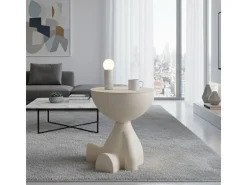 Mesa auxiliar diseño muñeco crema 40x36x38 cm