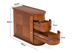 Mesa auxiliar estrecha de madera Tribesigns, 2 cajones, mesita de noche de diseño para sala de estar, mesita de noche para dormitorio, no requiere ensamblaje, nogal