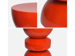 Mesa auxiliar, extremo del sofá, mesita de metal efecto glassy naranja