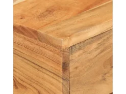Mesa auxiliar forma de U madera maciza de acacia 45x30x61 cm