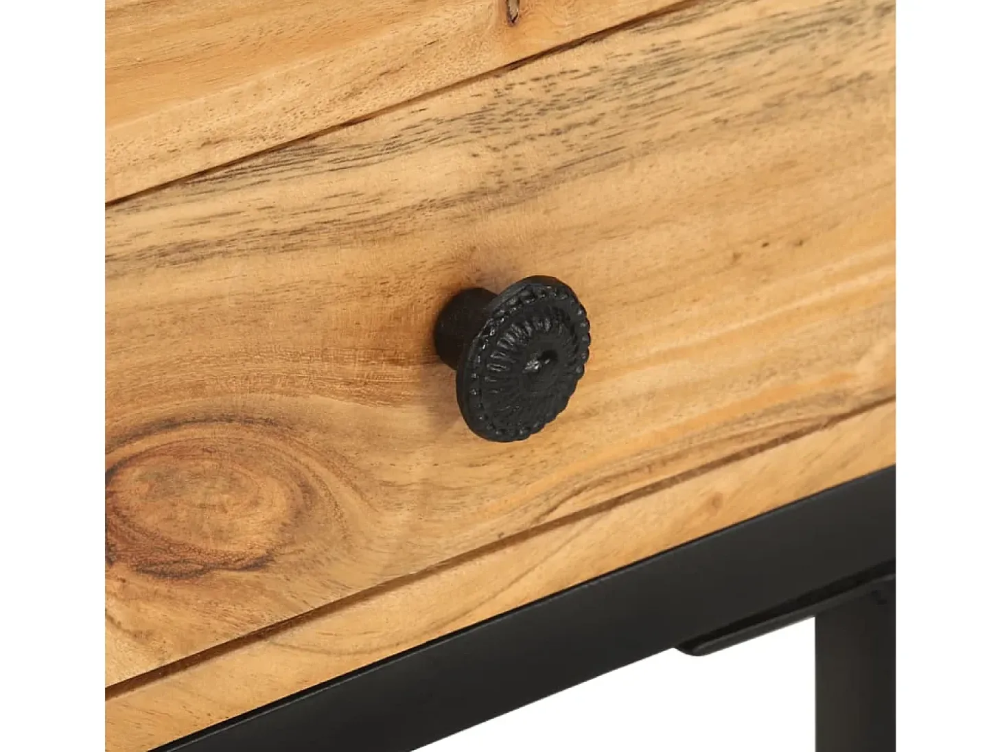 Mesa auxiliar forma de U madera maciza de acacia 45x30x61 cm