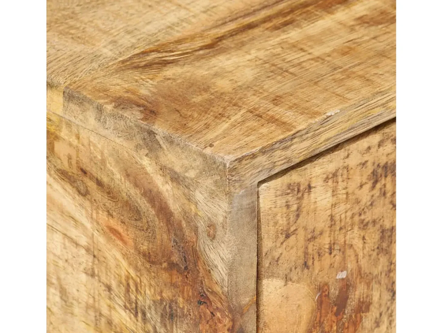Mesa auxiliar forma de U madera maciza de mango 45x30x61 cm