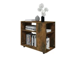 Mesa auxiliar madera contrachapada roble ahumado 70x35x55 cm