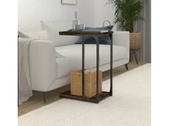 Mesa auxiliar madera contrachapada roble ahumado 40x30x60 cm