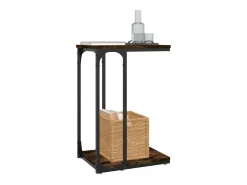 Mesa auxiliar madera contrachapada roble ahumado 40x30x60 cm