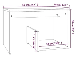 Mesa auxiliar madera contrachapada roble marrón 59x36x38 cm