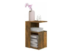 Mesa auxiliar madera contrachapada roble ahumado 36x30x56 cm