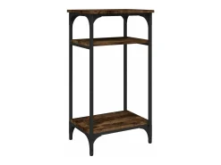 Mesa auxiliar madera contrachapada roble ahumado 40x30x75 cm