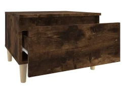 Mesa auxiliar madera contrachapada roble ahumado 50x46x35 cm