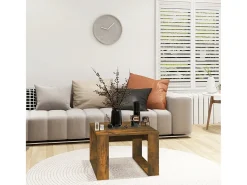 Mesa auxiliar madera contrachapada roble ahumado 50x50x35 cm