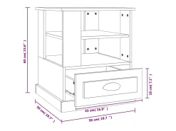 Mesa auxiliar madera contrachapada gris Sonoma 50x50x60 cm
