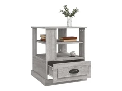 Mesa auxiliar madera contrachapada gris Sonoma 50x50x60 cm