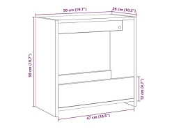 Mesa auxiliar madera contrachapada roble artisian 50x26x50 cm