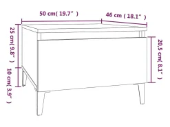 Mesa auxiliar madera contrachapada roble ahumado 50x46x35 cm