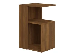 Mesa auxiliar madera contrachapada marrón roble 36x30x56 cm
