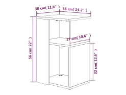 Mesa auxiliar madera contrachapada gris Sonoma 36x30x56 cm