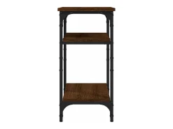 Mesa auxiliar madera contrachapada roble marrón 35x30x60 cm