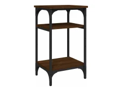 Mesa auxiliar madera contrachapada roble marrón 35x30x60 cm