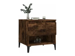 Mesa auxiliar madera contrachapada roble ahumado 50x46x50 cm