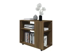 Mesa auxiliar madera contrachapada roble marrón 70x35x55 cm