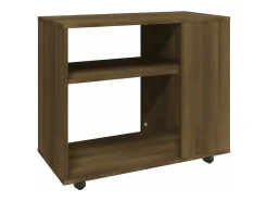 Mesa auxiliar madera contrachapada roble marrón 70x35x55 cm