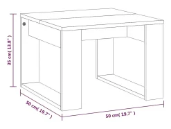 Mesa auxiliar madera contrachapada gris Sonoma 50x50x35 cm