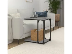 Mesa auxiliar madera contrachapada gris Sonoma 50x35x52 cm