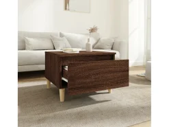 Mesa auxiliar madera contrachapada roble marrón 50x46x35 cm