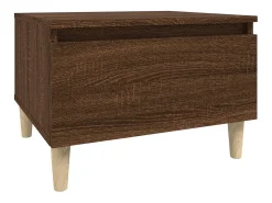 Mesa auxiliar madera contrachapada roble marrón 50x46x35 cm