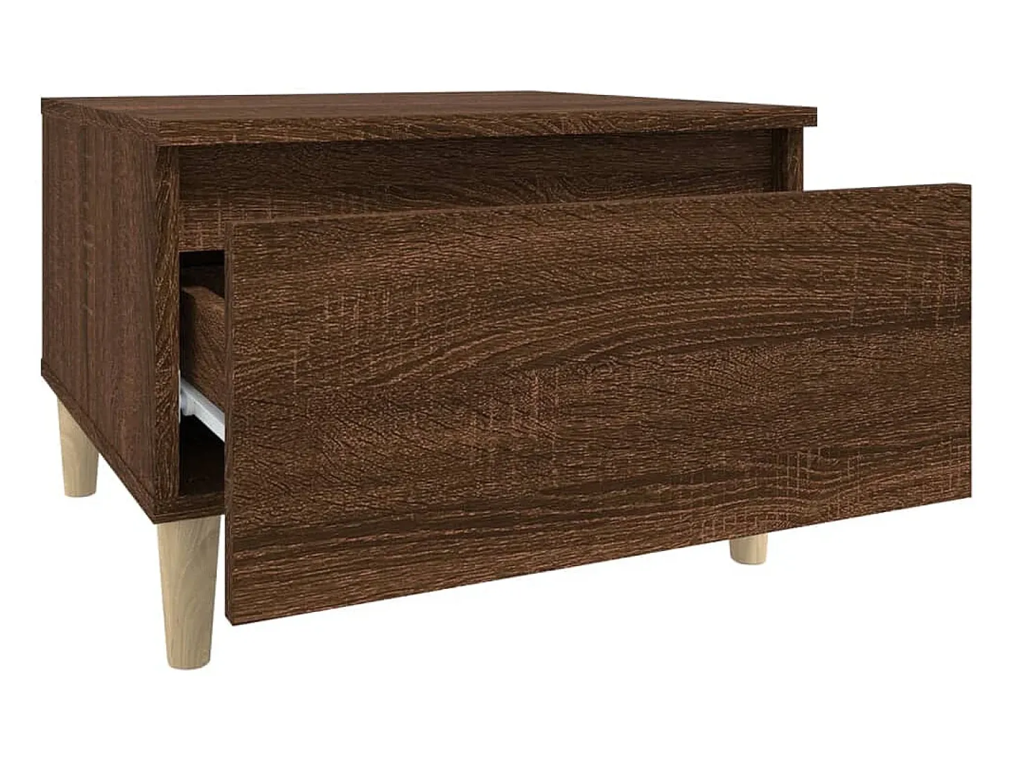 Mesa auxiliar madera contrachapada roble marrón 50x46x35 cm