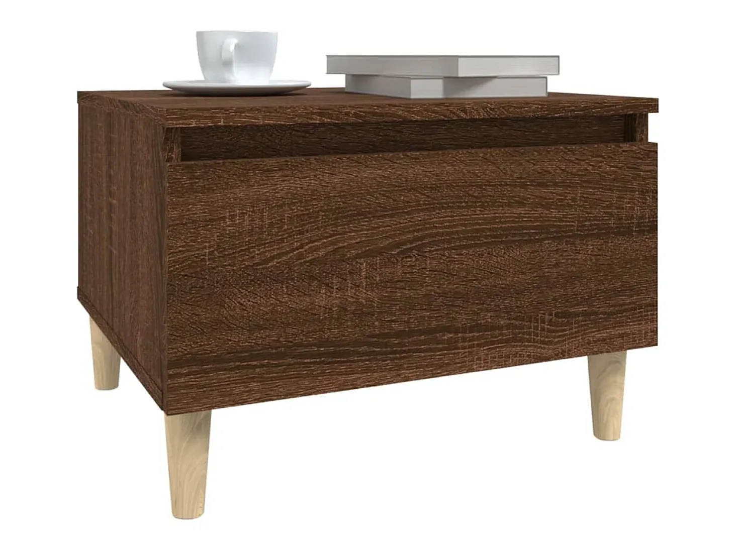 Mesa auxiliar madera contrachapada roble marrón 50x46x35 cm