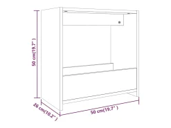 Mesa auxiliar madera contrachapada roble ahumado 50x26x50 cm
