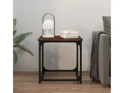 Mesa auxiliar madera contrachapada roble ahumado 40x40x40 cm