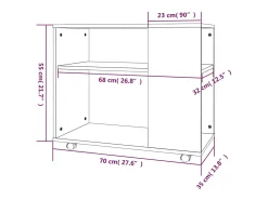 Mesa auxiliar madera contrachapada gris Sonoma 70x35x55 cm