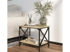 Mesa auxiliar madera contrachapada roble Sonoma 55x38x45 cm