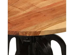 Mesa auxiliar madera de acacia y hierro fundido 60x(42-62) cm ES259282