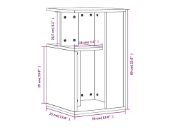 Mesa auxiliar madera de ingeniería negro 35x35x60 cm
